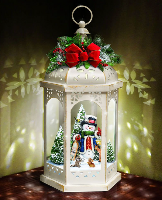 Snowman Lantern with LED Light